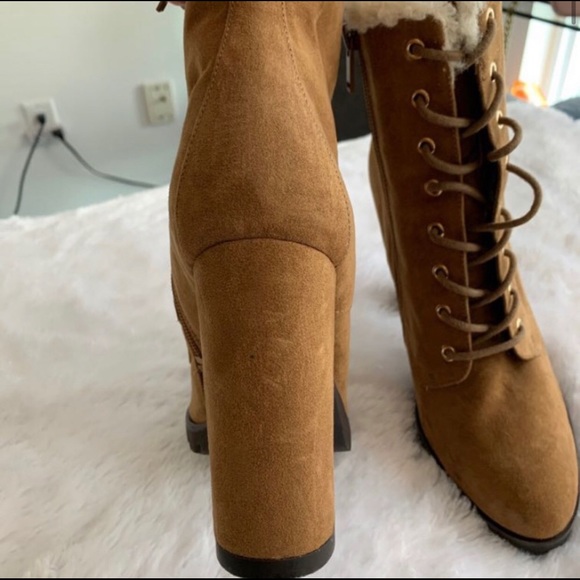 Aldo Chunky Heel Lace up Boot - Picture 4 of 5